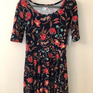 Lularoe Nicole (navy blue floral)